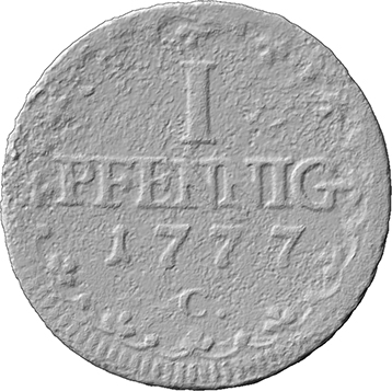 1 Pfennig, Sachsen, Mzz. C (Münzen aus Kupfer)