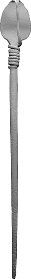 Schleifennadel mit Kopfplatte (Schmucknadel aus Kupfer)